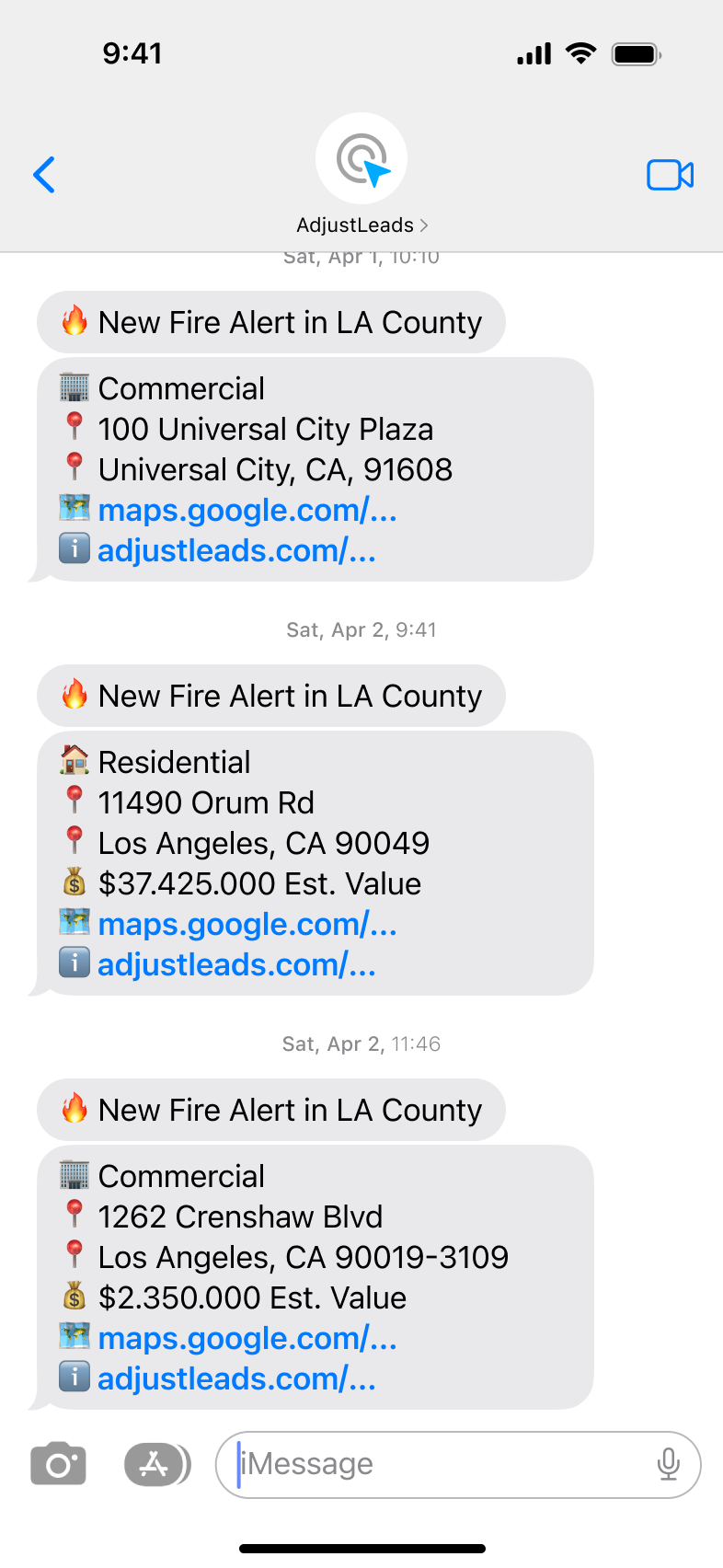 Sample public adjuster leads preview